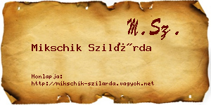 Mikschik Szilárda névjegykártya